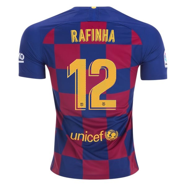 Camiseta Barcelona NO.12 Rafinha Primera 2019-2020 Azul Rojo